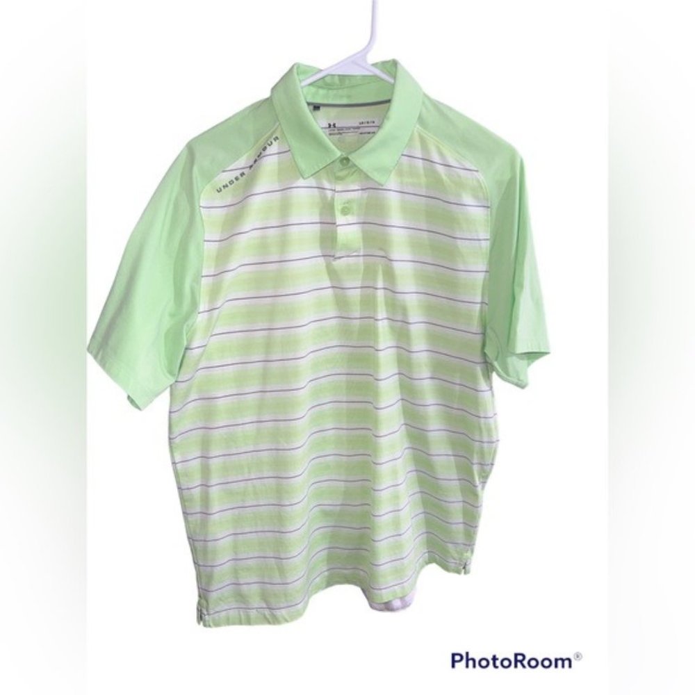 Under Armour Heatgear Men’s Size Large (Loose) Lime Green Polo Shirt